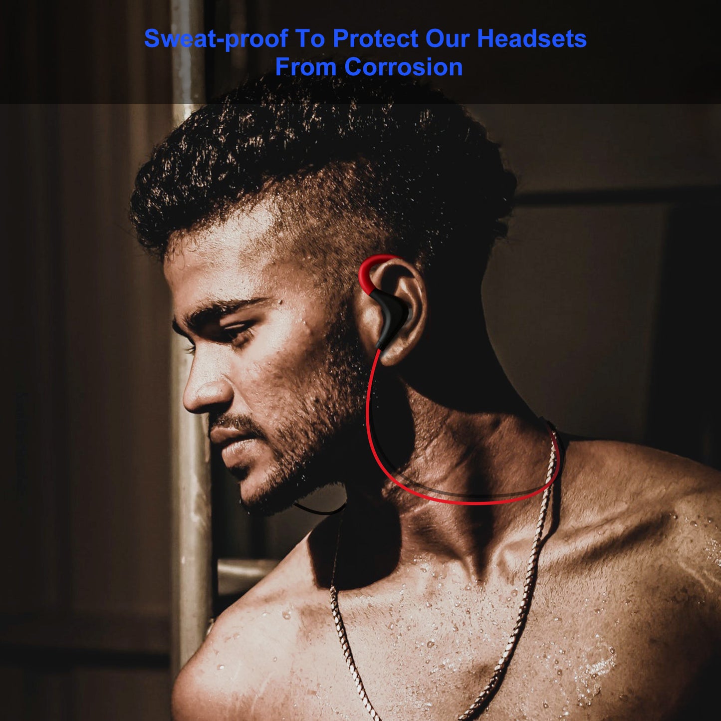 Wireless Headsets V4.1 Sport In Ear Stereo Headphones Sweatproof Noise Canceling Earphones Back Headphone With Mic Handsfree For Running Hiking Travel